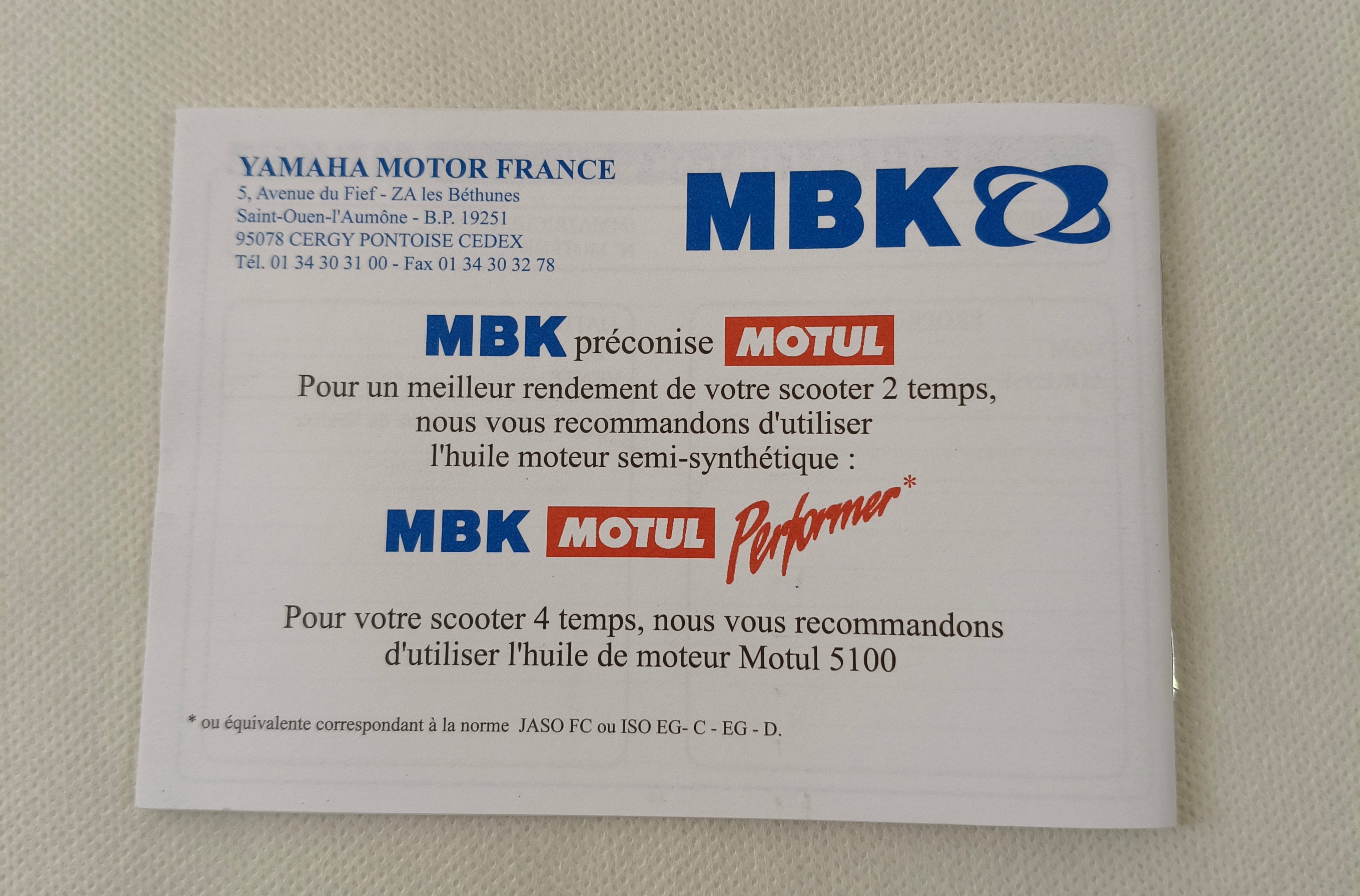 Carnet d'entretien et de garantie